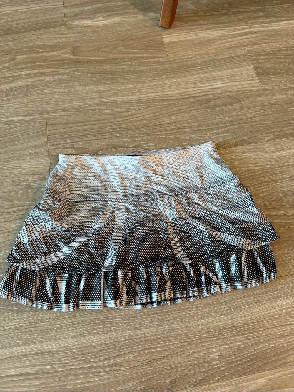 K-Swiss Black and White Dot Layered tennis skirt
